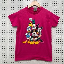 Vintage 90s Mickey  CO Shirt Youth Large 14/16 Pink Single Stitch Made USA