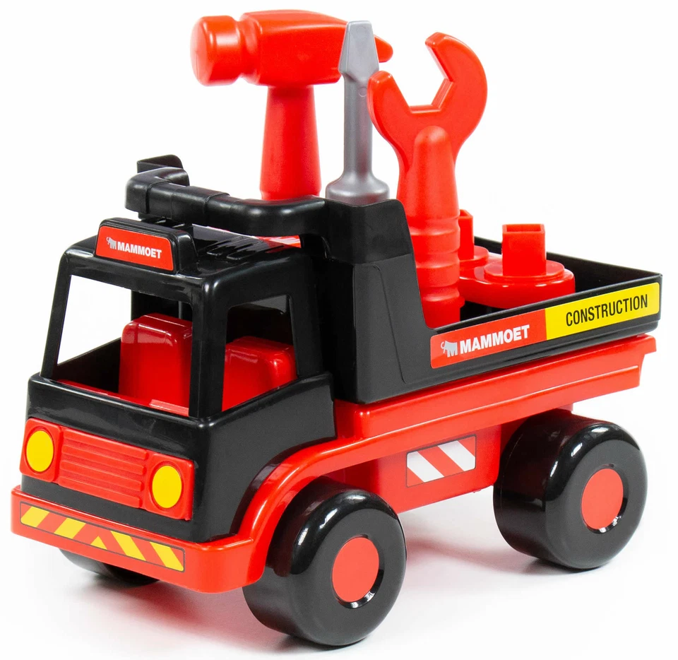 POLESIE Kipplaster LKW Kinder Spielset MAMMOET Truck mit Heimwerker Handwerker Werkzeug