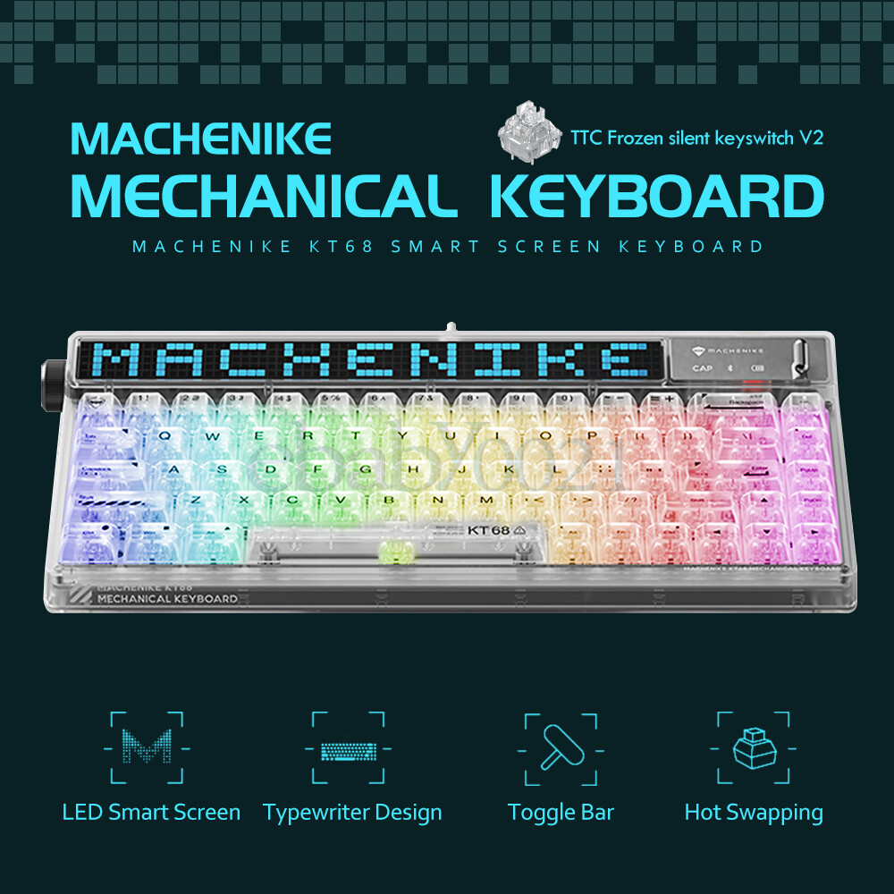 キーボード KT68 Smart Screen MECHANICAL KEYBOARD Machenike KT68 Pro Keyboard with LED Smart Screen Review
