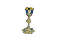 Calice Liturgico in stile Gotico con Coppa e medaglioni in argento Made in Italy