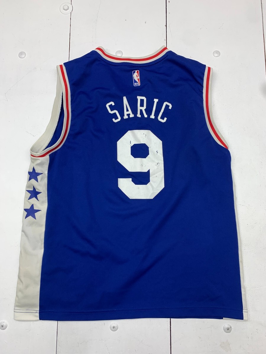 Adidas Mens Blue Philadelphia 76ers Dario Saric #9 Home Jersey Size Large - Main Image