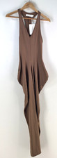 NEW Bronzesnake stefani plunge maxi dress size S brown stretch sleeveless113436