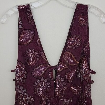 Forever 21 Wine Colored Paisley Print Mini Dress Or Tunic Top