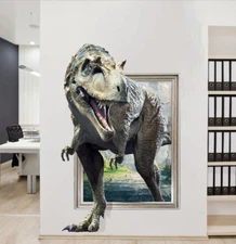 NEW 3D dinosaur T rex Removable Wall Stickers Decal Kids bedroom Home Decor USA