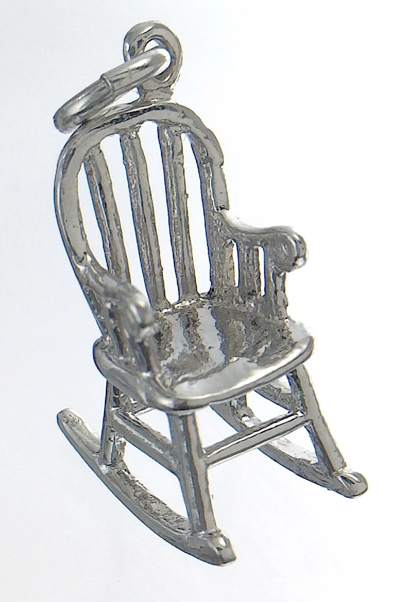 Vintage Functional Miniature Rocking Chair Charm Pendant 2.1g 0.75