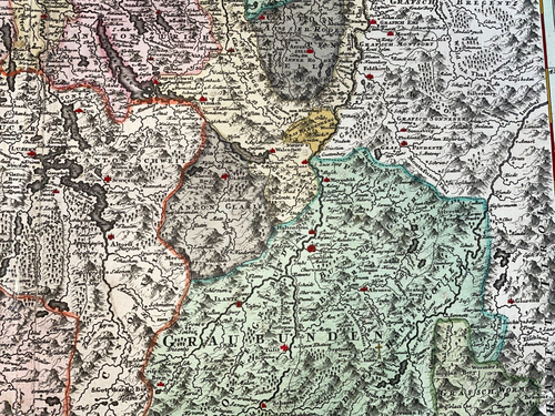 SWITZERLAND J-B HOMANN 1732 LARGE ANTIQUE COPPER ENGRAVED MAP 18TH CENTURY - Picture 11 of 14