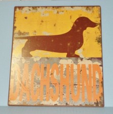 New Rustic Metal Dachshund Sign w/ Dachshund Silhouette 12" x 12" Wall Art