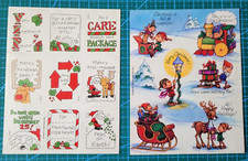 Vintage 1980's American greeting Sticker Sheets Christmas
