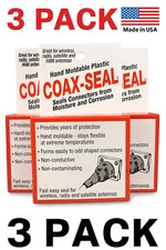 Coax Seal 104 Moldable Watertight Coaxial Cable Seal Tape - 1/2" x 60" - 3 Pack