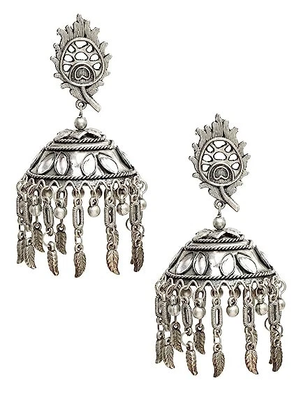 Buy online Silver Metal Jhumka Earring from Imitation Jewellery for Women  by Abhinn for ₹309 at 72% off | 2023 Limeroad.com