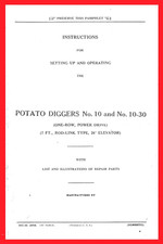 McCormick-Deering Farmall n. 10 scavapatate 10-30 IH manuale proprietario e ricambi