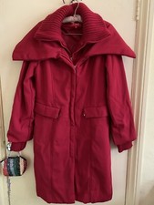 Joy London Derby Cherry Red Stylish Layered Look Coat Size M