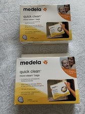 C4 Medela Breast Feed Quick Clean Micro-steam Bags 5 Count 100 Uses Lot Of 2