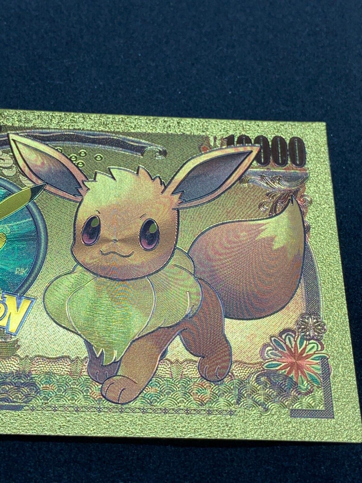 Pokemon Pikachu Eevee Back 10B Yen Novelty 24K Gold Foil Plated Note Bill  GFN50