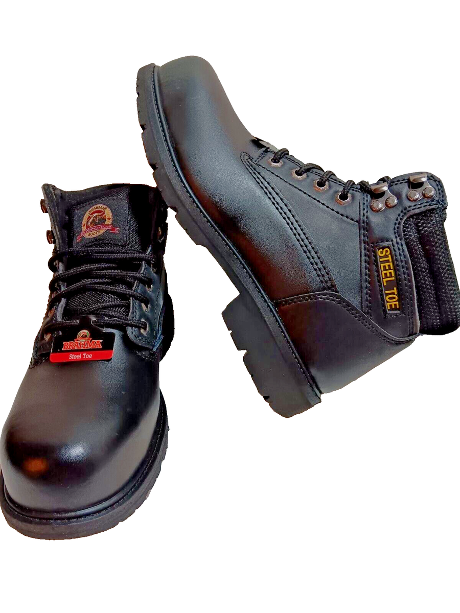Brahma Steel Toe Boots Black, Men 8.5W, Oil, Slip Resistant
