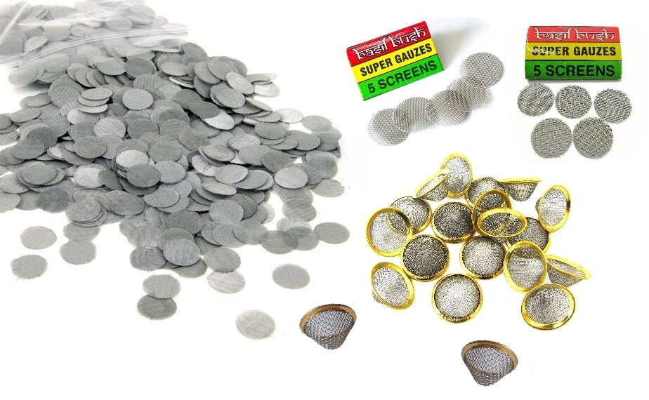 BASIL BUSH Cuenco cono de gasas de acero inoxidable de 15/20 mm - malla de pantalla reutilizable para pipa de fumar