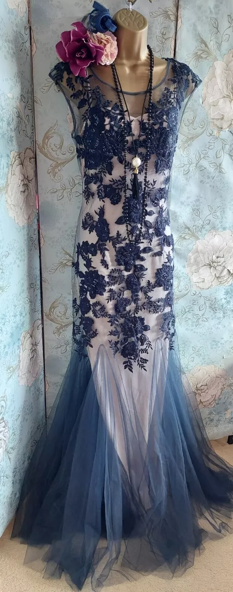 Phase eight beaded navy nude rita lace occasion wedding evening