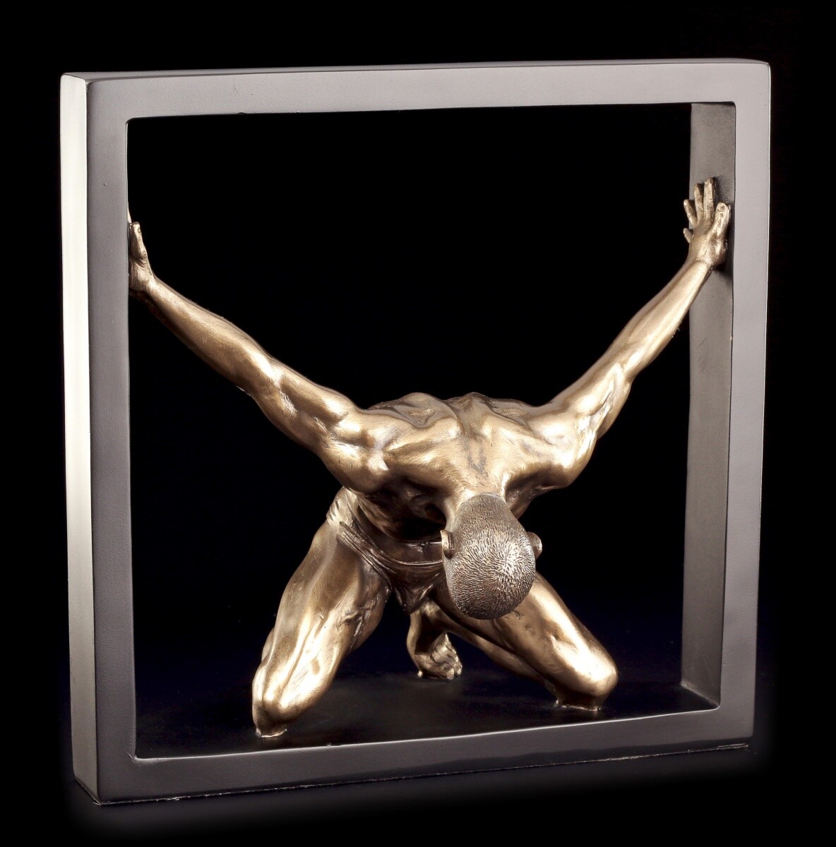 Nude Figure Man - Captive of Himself - Erotic Frame Veronese Bronzed