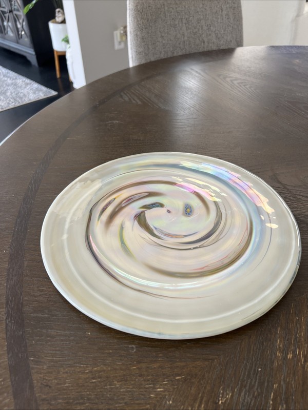 Gorgeous White with Millefiori by YALOS CASA Murano 12" Plate Serving Plate