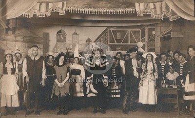 Cast of Theater Performance Original Vintage Real Photo Postcard RPPC
