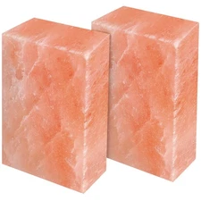 Himalayan Salt Block – 8x4x2 2-Pack – 100% Natural Mineral Salt Lick for Hors...