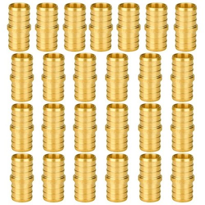 50 Pack 3/4'' inch Coupling PEX Crimp Fittings Brass Lead Free 3/4'' x 3/4''