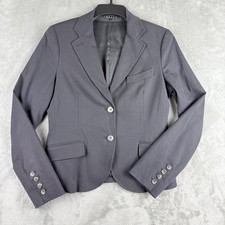 Theory Blazer Jacket Womens 10 Black Stretch Tailored Professional Made In USA