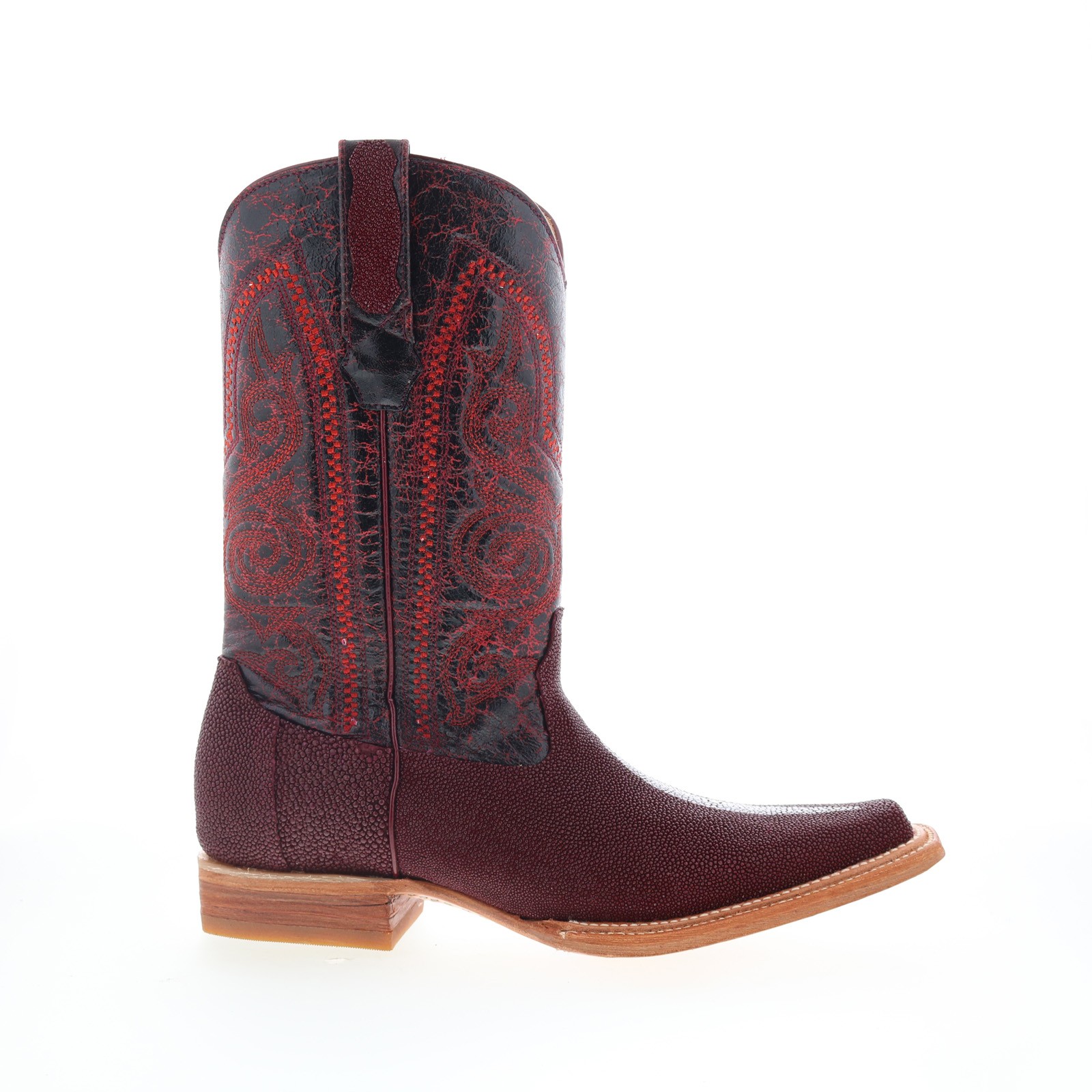 Los Altos Versage Stingray S Stone Mens Burgundy Wide Cowboy Western Boots 6