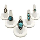 Signed Southwest Sterling Turquoise MOP 6.75-9.25 Rings Lot of 5 #S5345-4 — photo 1