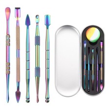6 Pcs Wax Carving Tools with Container Jar and Metal Case, Rainbow
