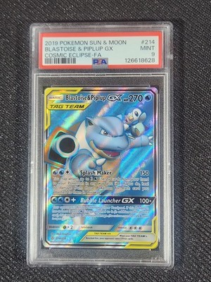 Pokemon Blastoise & Piplup GX Full Art 214/236 English Cosmic