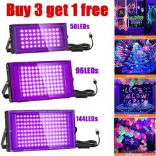 100W UV Black Light Bar LED Floodlight Stage Blacklight Party DJ Club Christmas