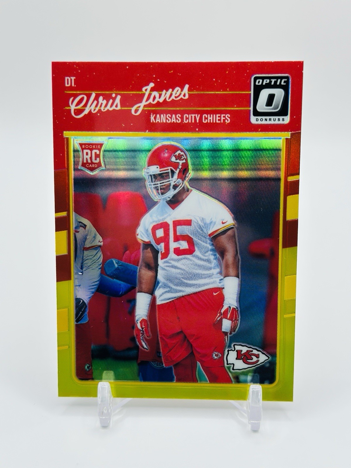 2016 Donruss Optic Chris Jones Red Yellow Prizm SP RC Kansas City Chiefs Rookie!