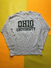 Vintage Ohio University T Shirt Med Long Sleeve Bobcats Single Stitch USA Made