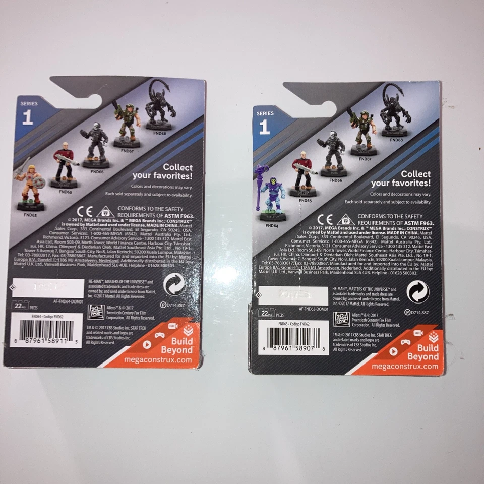 Mega Construx Lot- MOTU He-Man & Skeletor Series 1 Mini FigureS - Image 2 of 2
