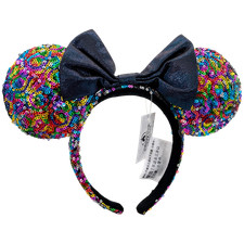 Disney's Mickey Bow Sequins Party Minnie Mouse Ears Multicolor Cos Headband