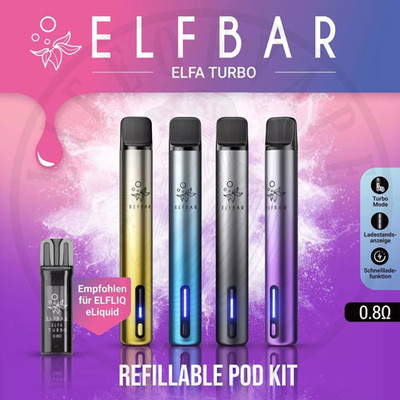 ELFA TURBO by ELFBAR E-Zigarette E-Shisha I Akku Kit Pod System für Liquid Pods