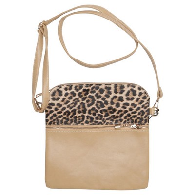 Umhängetasche, Damen, Beige/Braun, Leopard, 24, 1, 25 cm #xrE