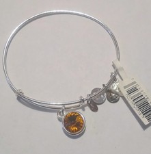 Alex And Ani Silver Tone Topaz November Birthstone Charm Bracelet