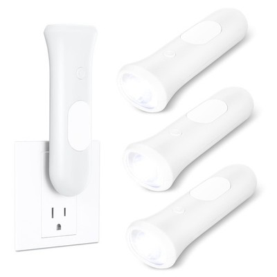 4 in 1 Emergency Lights for Home Power Failure, 3 Pcs Rechargeable LED Flashl...