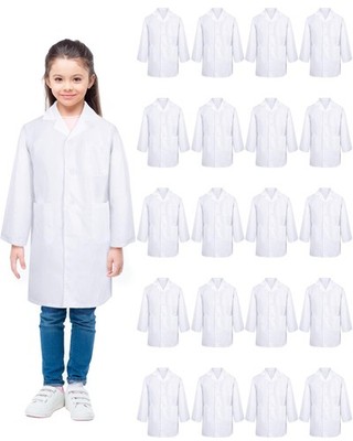 Newcotte Unisex Kid Lab Coat Bulk Doctor Scientist Cos, Medium, 20 Pcs