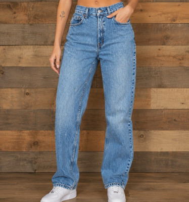 Vintage Levis 550 Jeans Women's 28x28 (Size 6S) Blue 90s Denim Jeans Western USA
