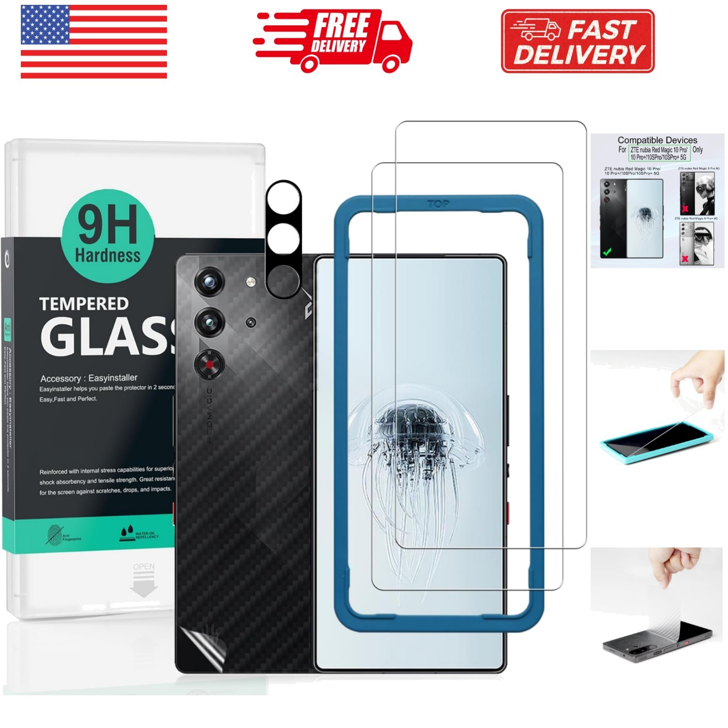 for ZTE nubia Red Magic 10 Pro/10 Pro+ 5G/10S Pro/10S Pro+ Screen Protector,2...