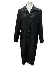 Morton Bernard Black Womens Lightweight Coat Jacket Size 14