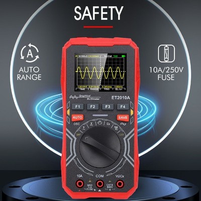 Portable Multimeter Oscilliscope Auto Sleep 1MHz Bandwidth 2.5Msps Sample Rate