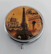 pilulier tour Eiffel Eifel Paris métal 3 compartiments joli récipient