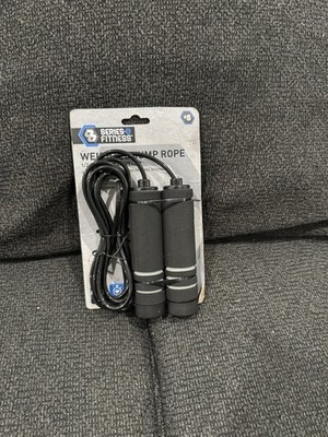 Series 8 Fitness 9 Foot Jump Rope (Black) Weighted 1/2 LB Handles Non-Slip Zegsy