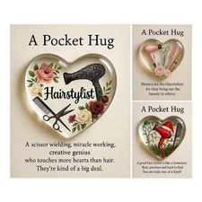 1pc A pocket Hug for Hairstylist 2D Heart Shaped Hairdresser Gift