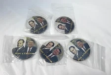 Vintage Ronald Reagan Pins Bob Hope 80s Presidential Pins 2.5" Hope and Freedom