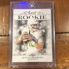 2019 Leaf Rookie Justin Herbert Oregon Ducks RA-02 Football Card. rookie card picture